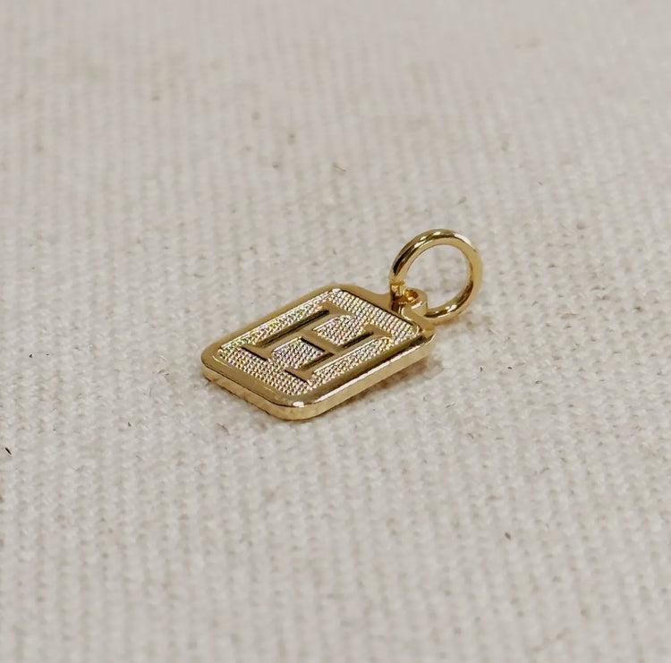 18k Gold Filled Textured Initial Charms