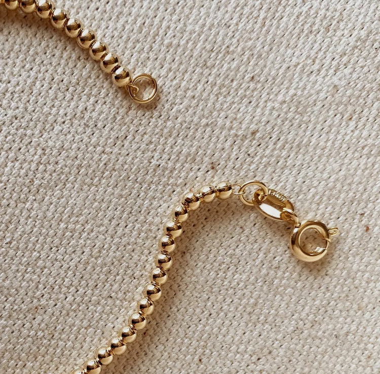 18k Gold Filled 2.5mm Beaded Bracelet
