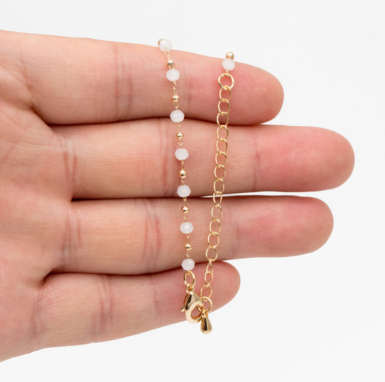 Gold Crystal Beaded Bracelet