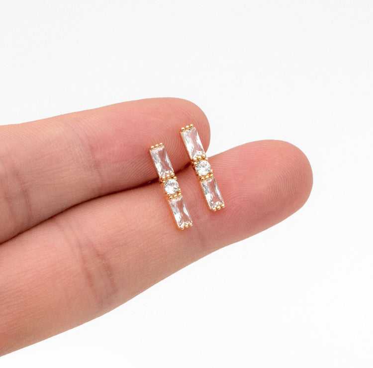 CZ Bar Studs