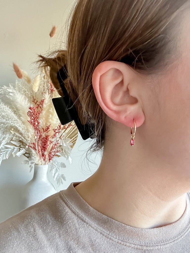 Dainty Gemstone Hoops