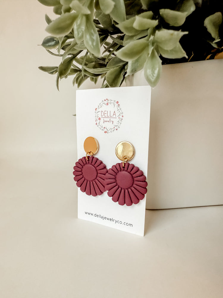 Embossed Berry Polymer Clay Dangles
