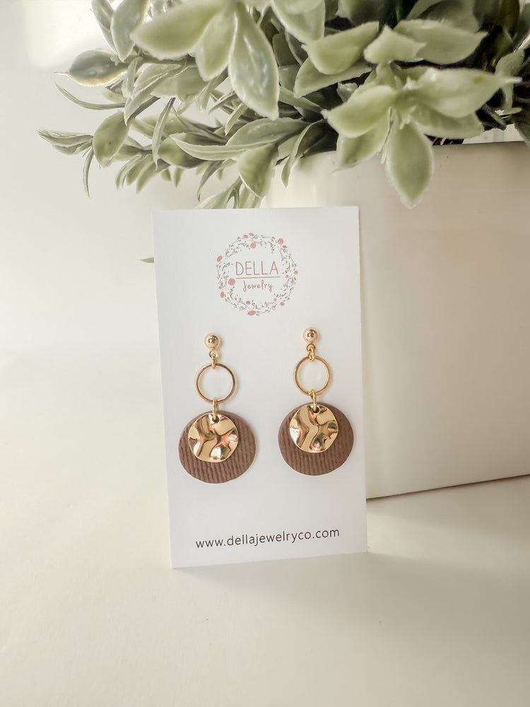Vintage Brown Polymer Clay Dangles