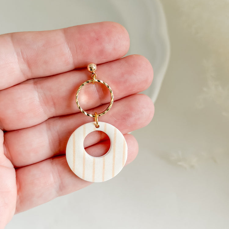 Mustard Pinstripe Earrings