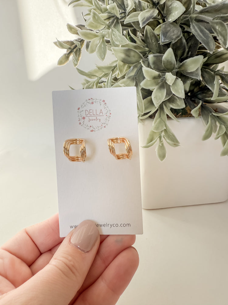 Statement Wrap Around Gold Studs