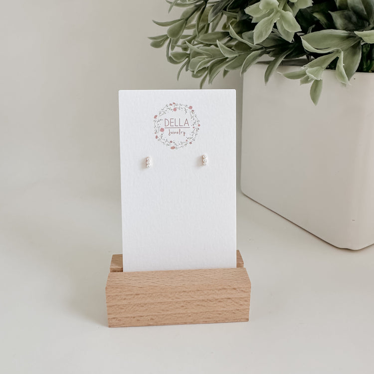 Dainty Three Pearl Studs