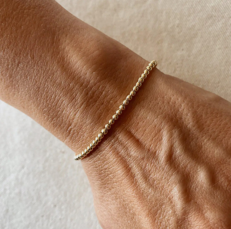18k Gold Filled 2.5mm Beaded Bracelet