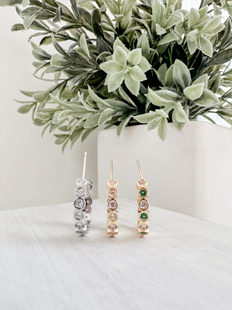 CZ Geometric Hoops
