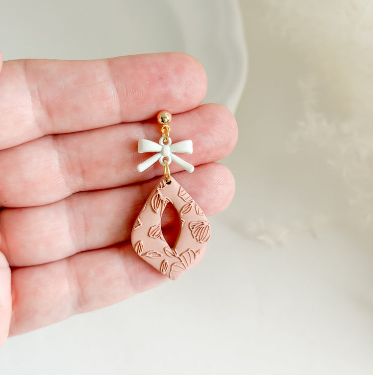 Pressed Floral Bow Drops