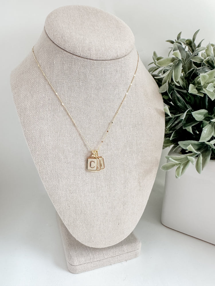 18k Gold Filled Textured Initial Charms