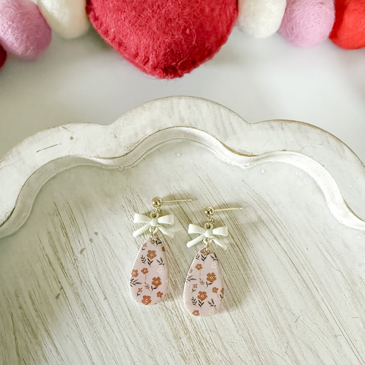 Romantic Floral Polymer Clay Dangles