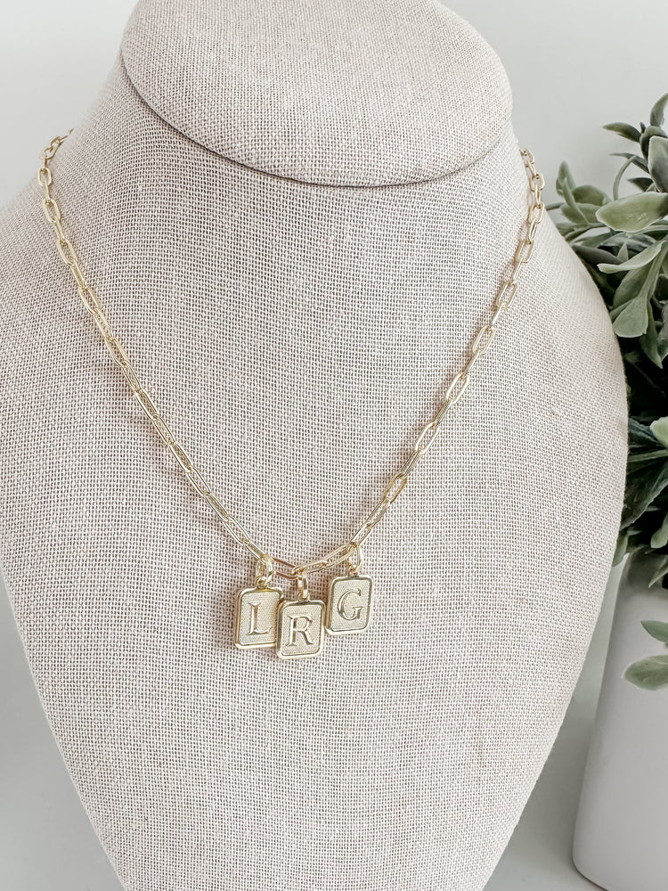 18k Gold Filled Textured Initial Charms
