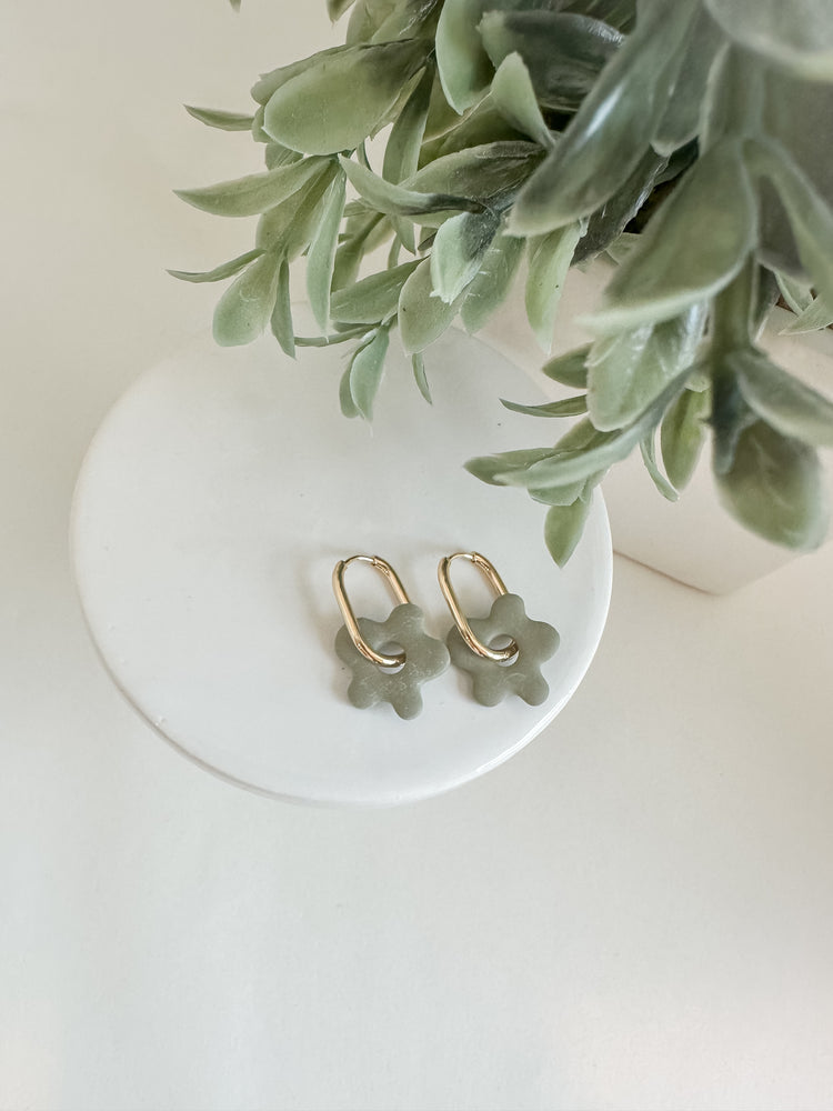 Green Flower Power Hoops
