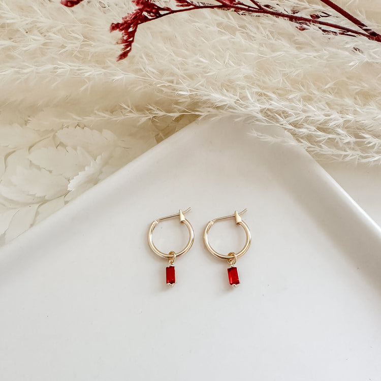 Dainty Gemstone Hoops