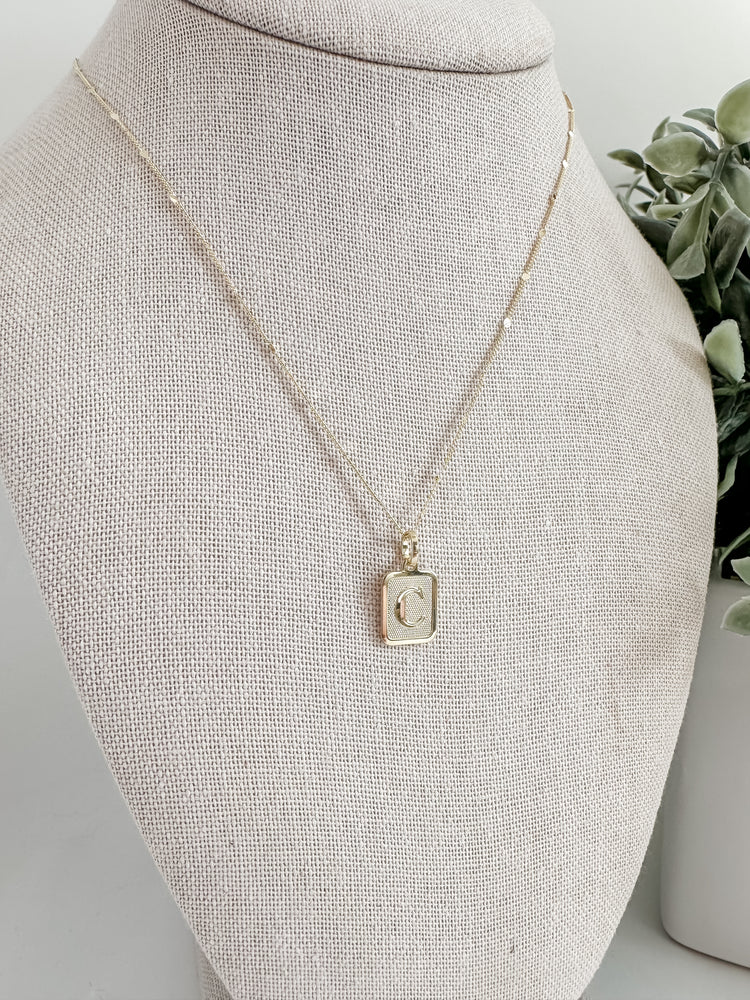 18k Gold Filled Textured Initial Charms