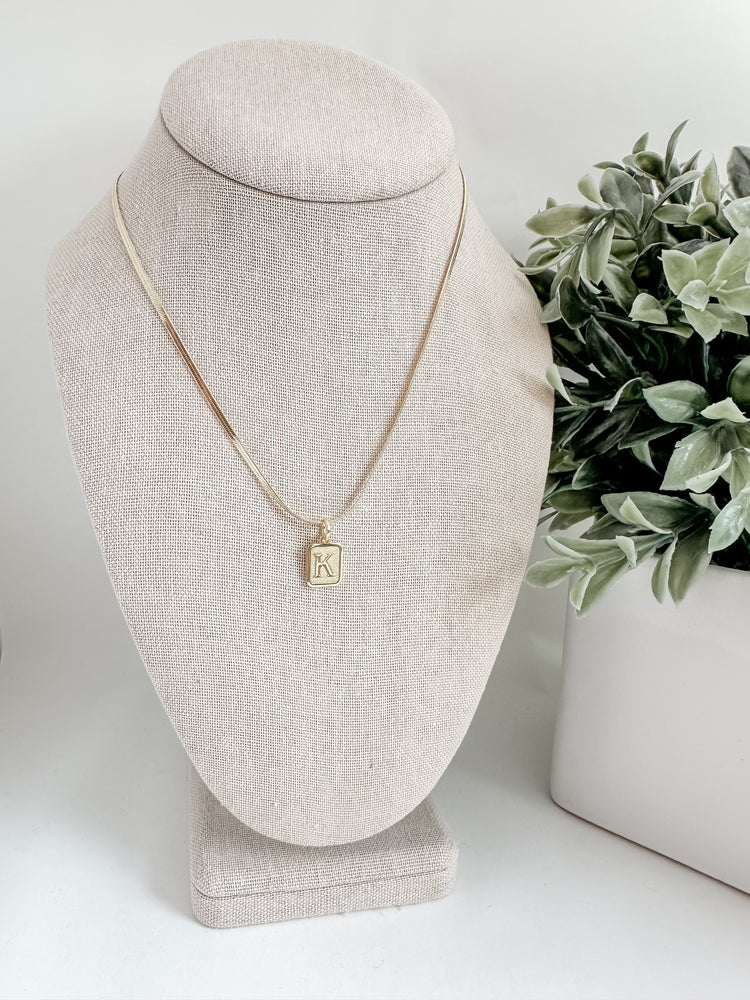 18k Gold Filled Textured Initial Charms