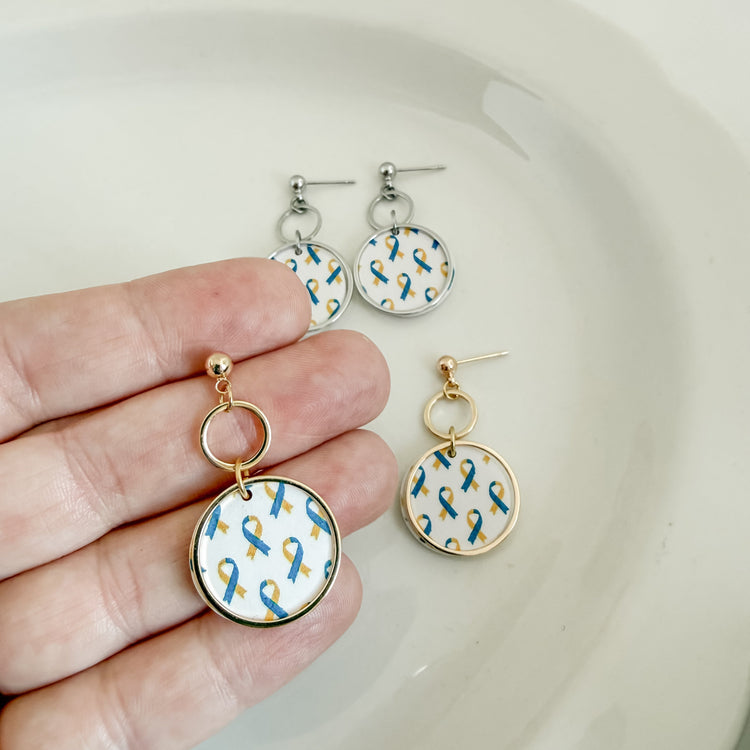 Ds Awareness Ribbon Earrings