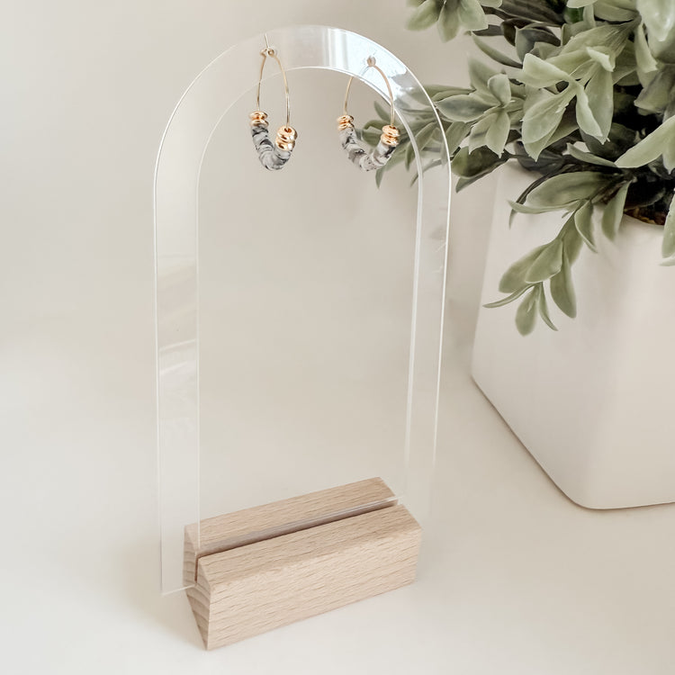 B&W Beaded Hoops