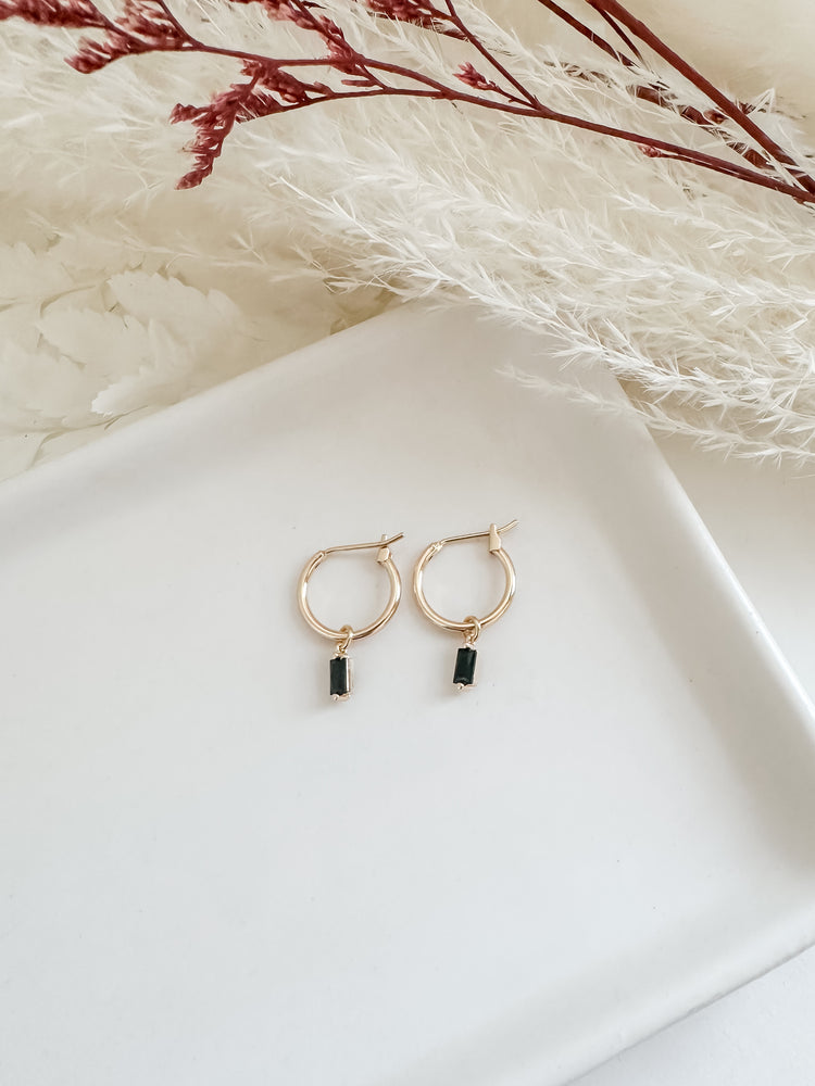 Dainty Gemstone Hoops