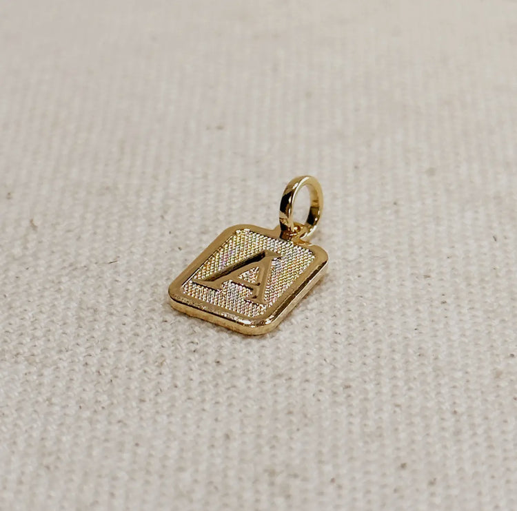 18k Gold Filled Textured Initial Charms