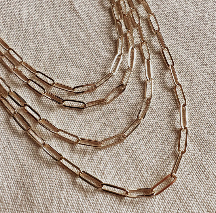 18k Gold Filled Classic Paperclip Chain Necklace