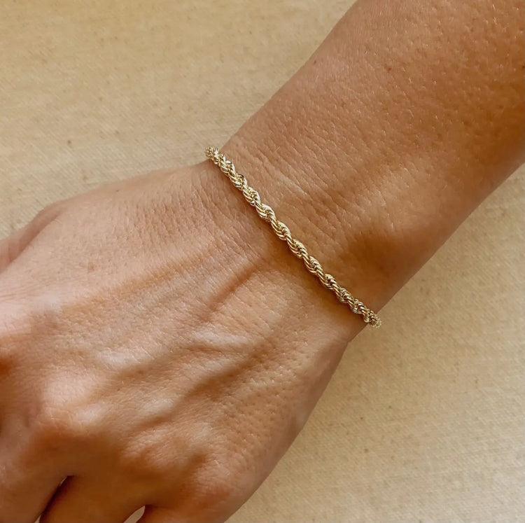 18k Gold Filled Rope Bracelet