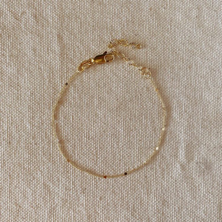 18k Gold Filled Pressed Details Bracelet