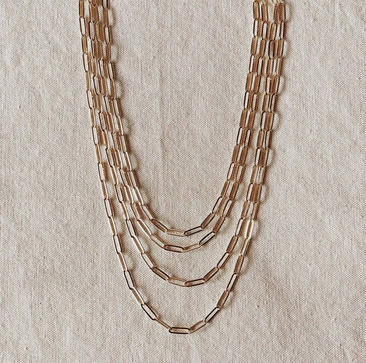 18k Gold Filled Classic Paperclip Chain Necklace