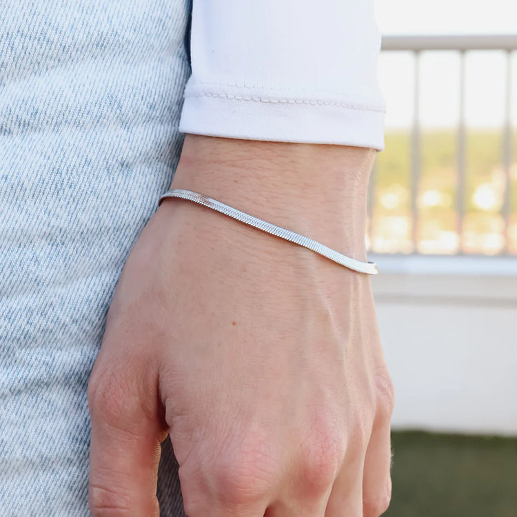 Stainless Steel Herringbone Chain Bracelet