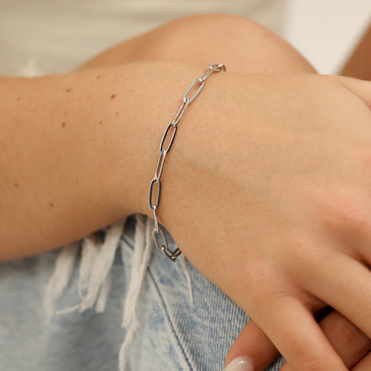 Stainless Steel Paperclip Chain Bracelet