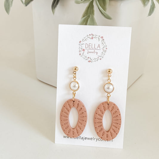 Raw Sienna Polymer Clay Earrings