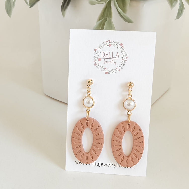 Raw Sienna Polymer Clay Earrings