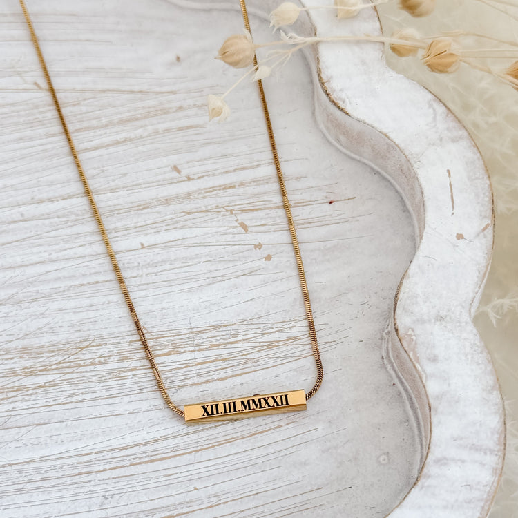 Personalized Sliding Bar Necklace