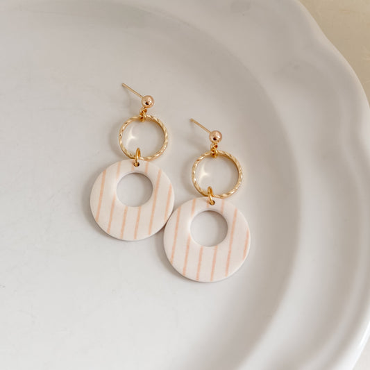 Mustard Pinstripe Earrings