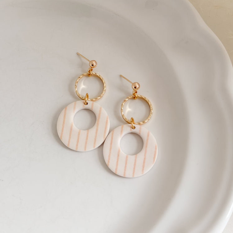 Mustard Pinstripe Earrings
