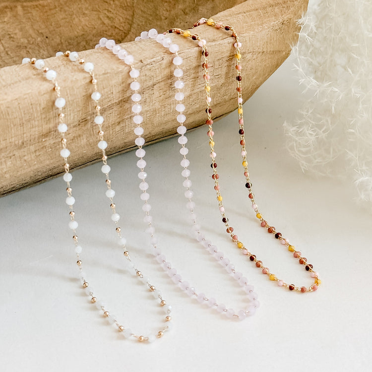 Beaded Gold Necklace Chains