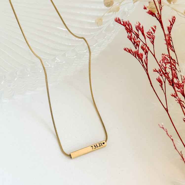 Personalized Sliding Bar Necklace