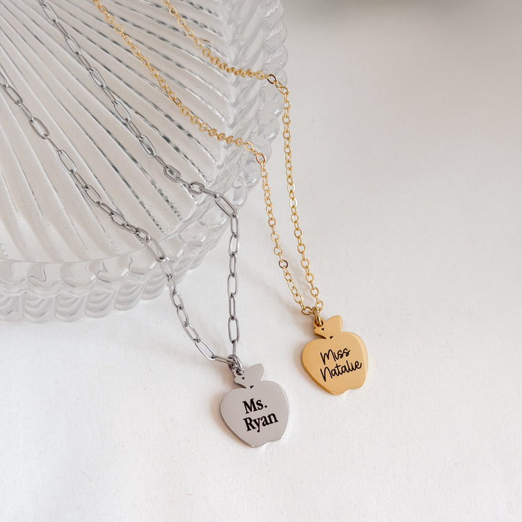 Personalized Apple Necklace