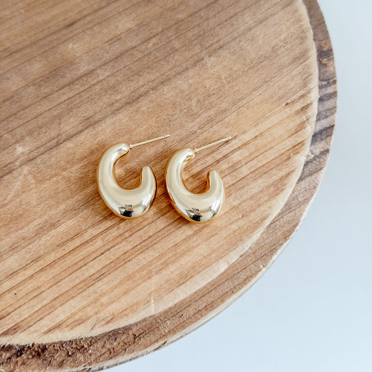 Gold Contour Hoops