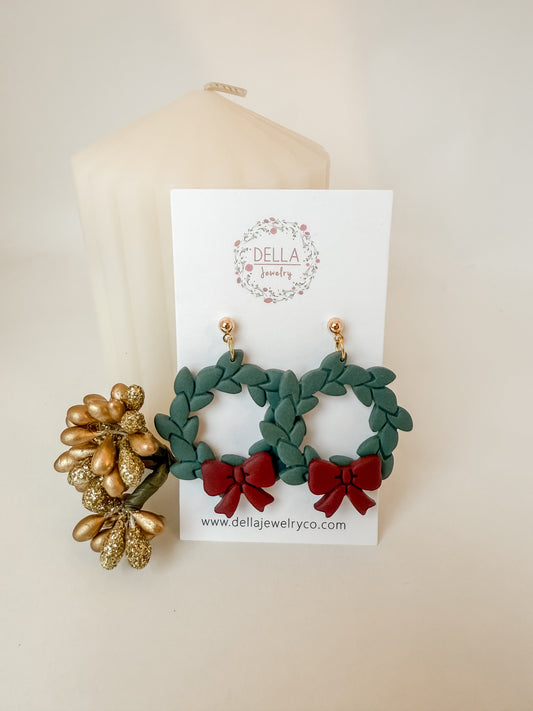 Polymer Clay Wreath Earrings