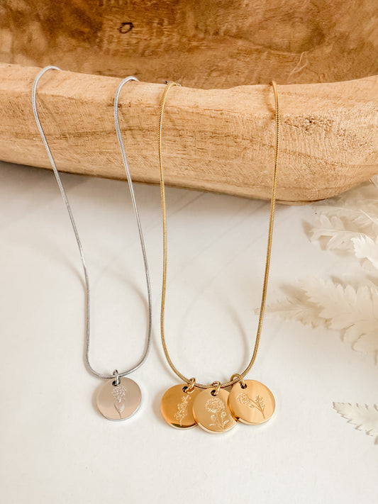 Custom Birth Flower Necklace