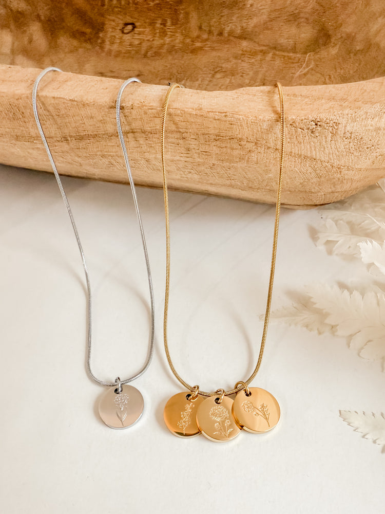 Custom Birth Flower Necklace