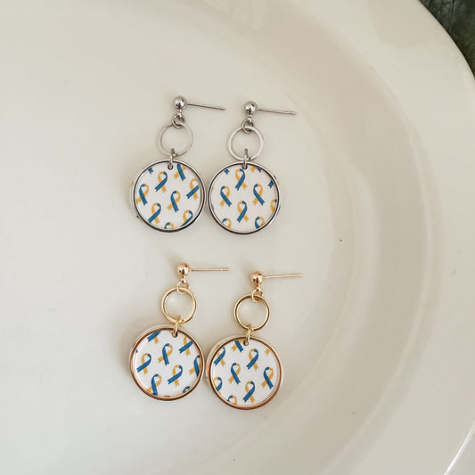 Ds Awareness Ribbon Earrings