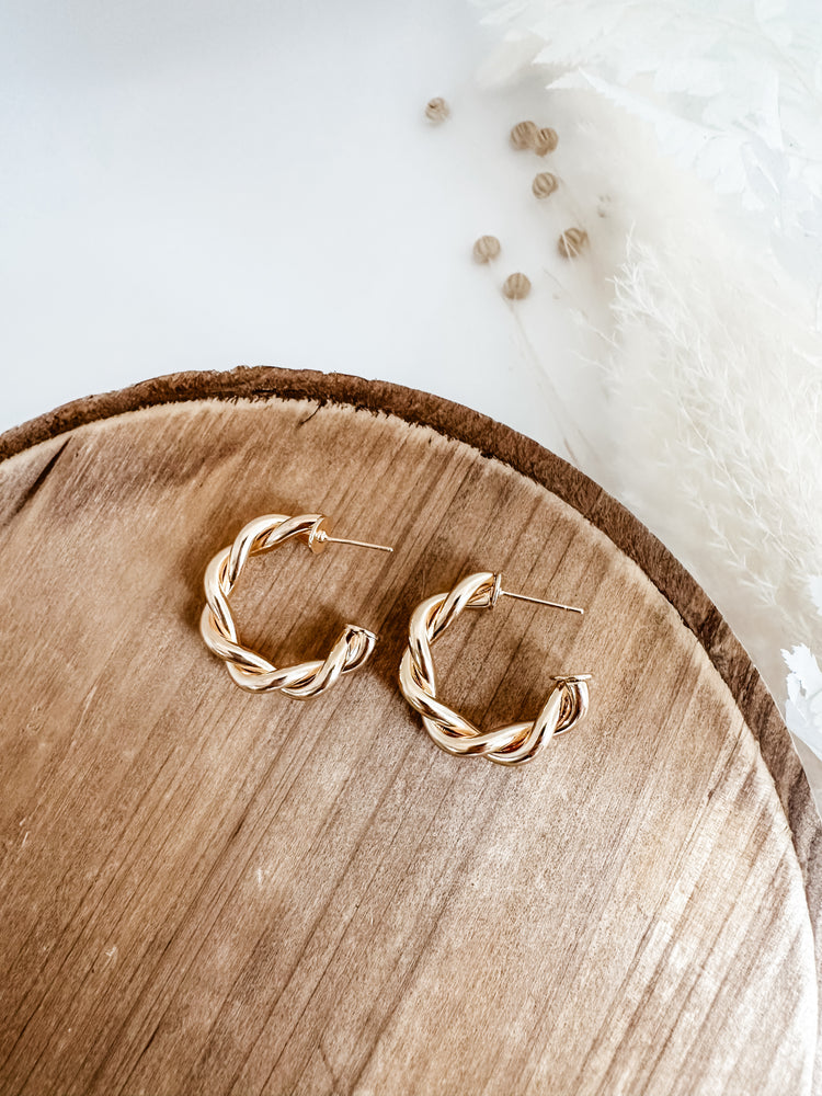 Twisted Chunky Gold Hoops