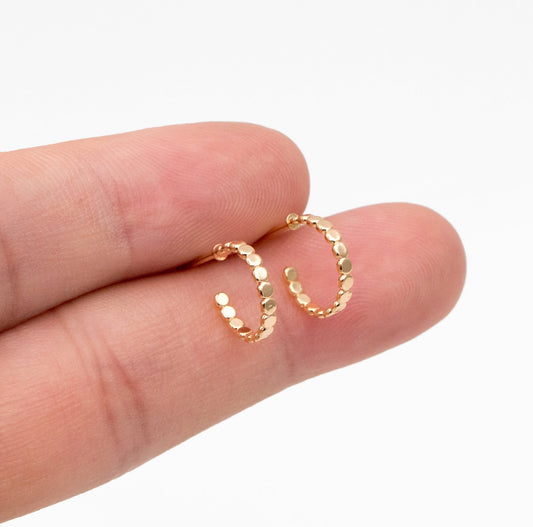 Dainty Gold Dot Hoops