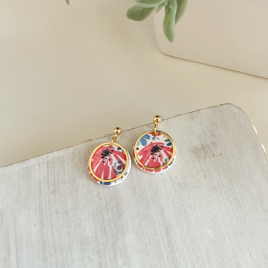 Floral Burst Polymer Clay Earrings