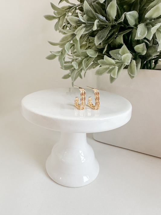 Triple Band Square Hoops