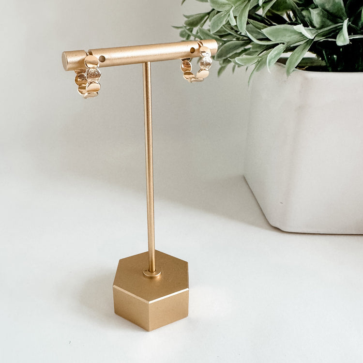 Scalloped Gold Huggie Hoops