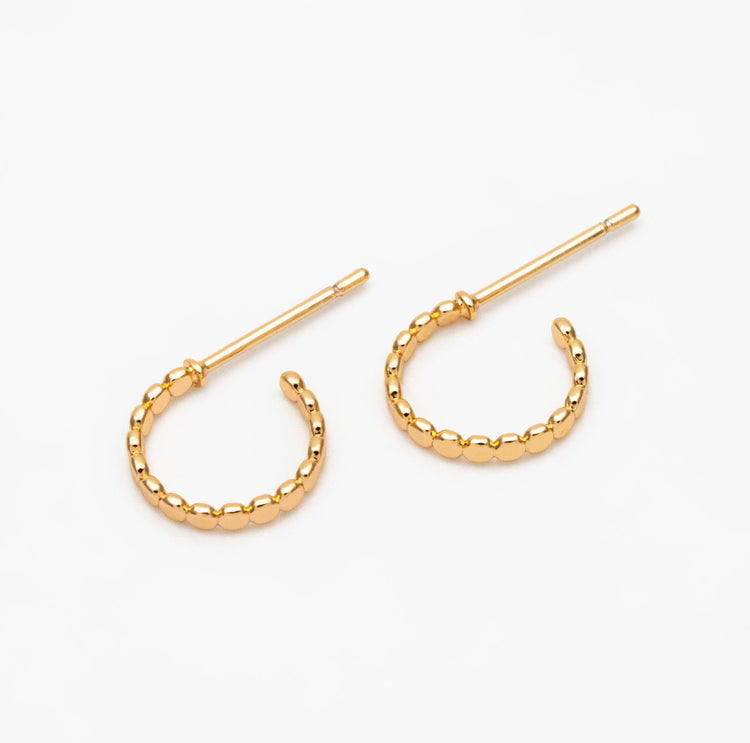 Dainty Gold Dot Hoops