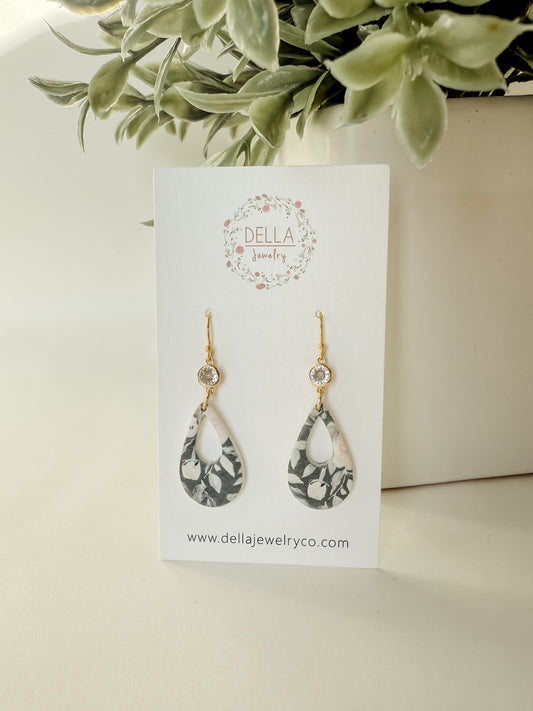 Winter Garden Polymer Clay Teardrops